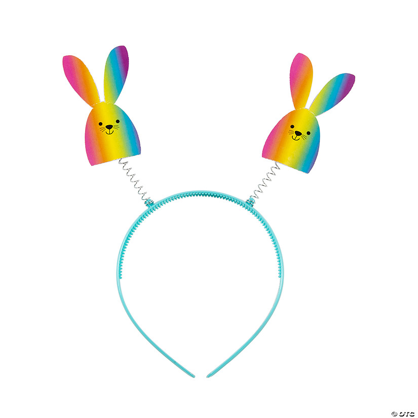 Rainbow Bunny Head Boppers - 12 Pc. Image