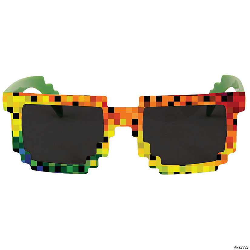 Rainbow Pixel Glasses - 1 Pc. Image