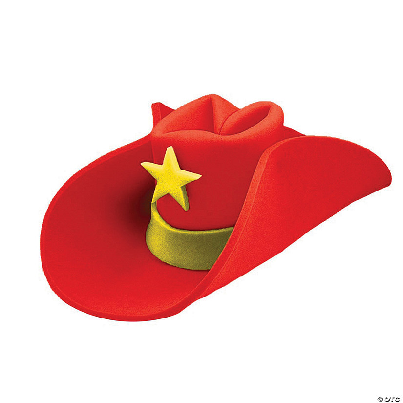 Red Foam 40-Gallon Hat with Yellow Star Image