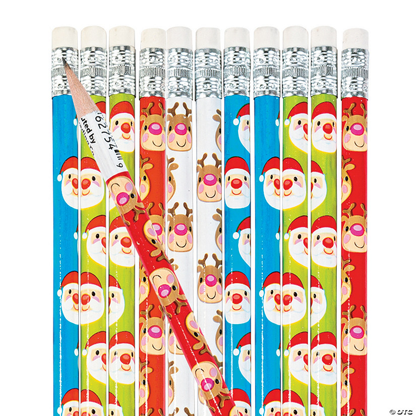 Reindeer &amp; Santa Pencils - 24 Pc. Image