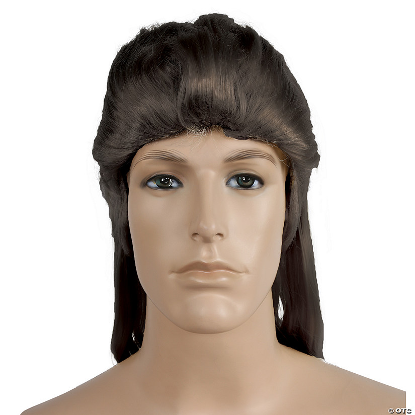 Rocker Long Mullet Wig Dark Brown 2 Image