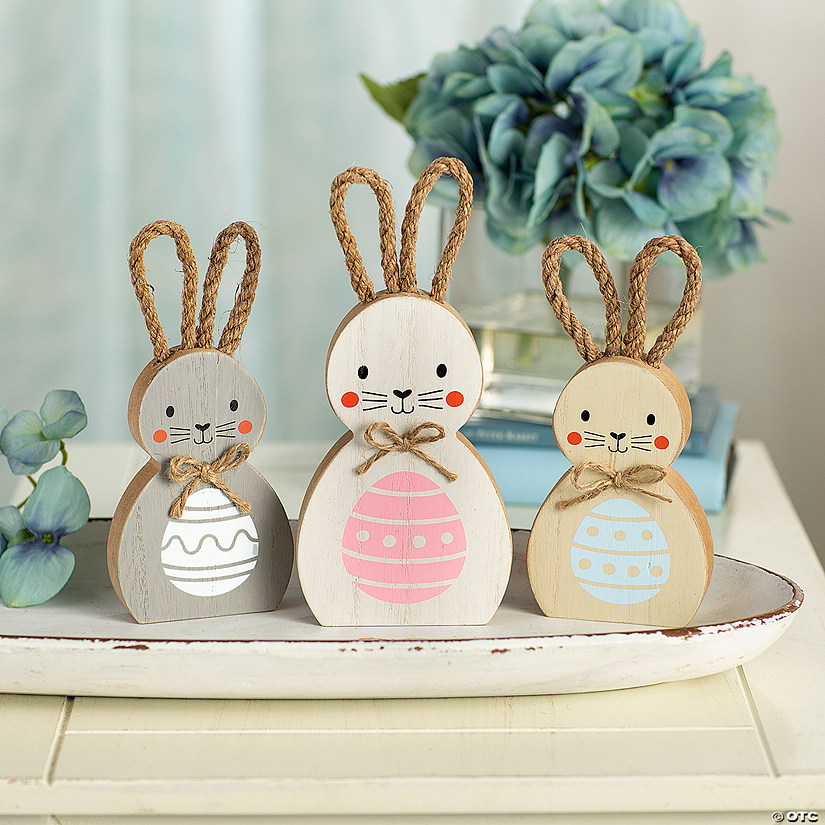 Rope Ear Bunnies Easter Tabletop Decorations - 3 Pc. Image