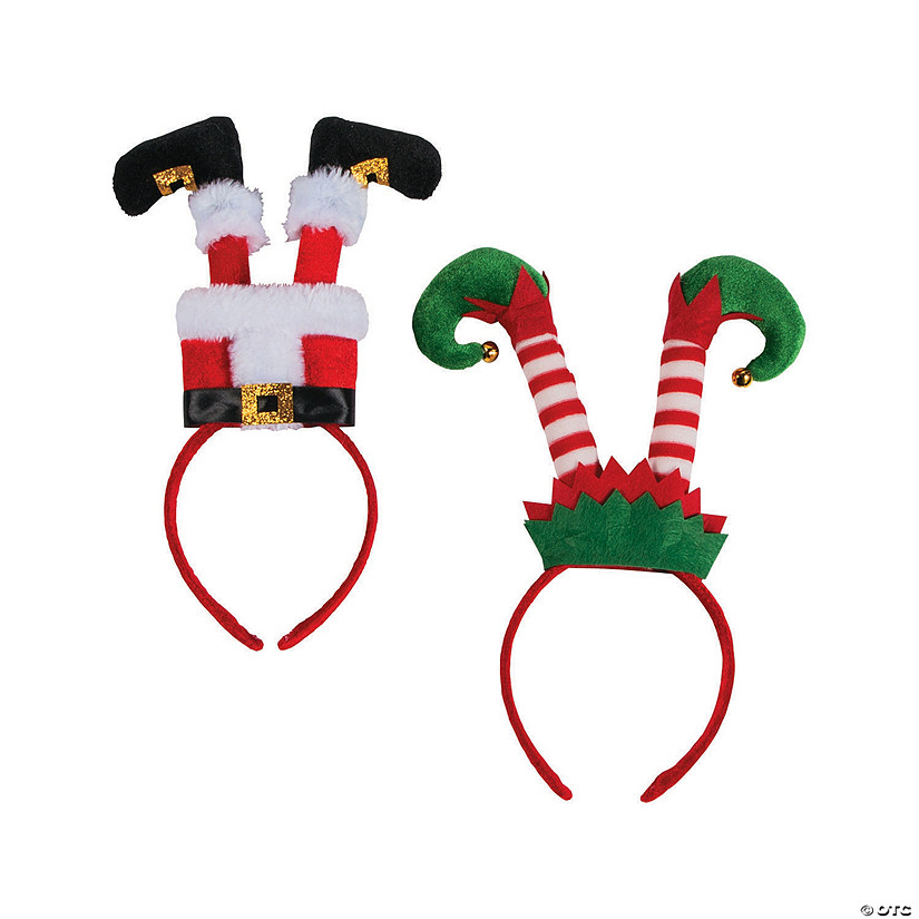 Santa &amp; Elf Legs Headbands - 6 Pc. Image