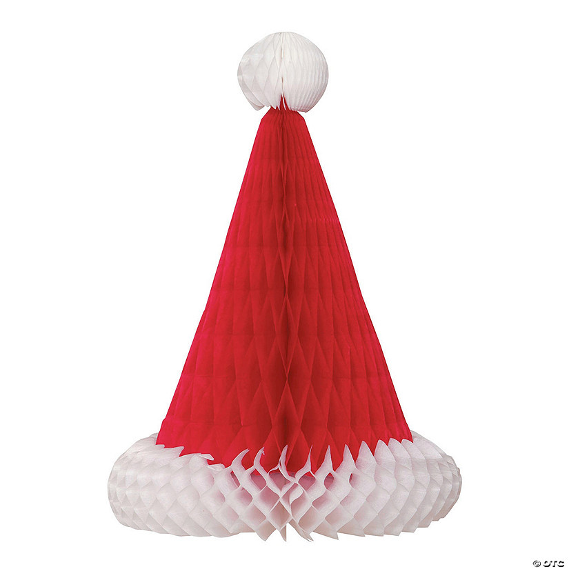 Santa Hat Christmas Honeycomb Centerpiece Image
