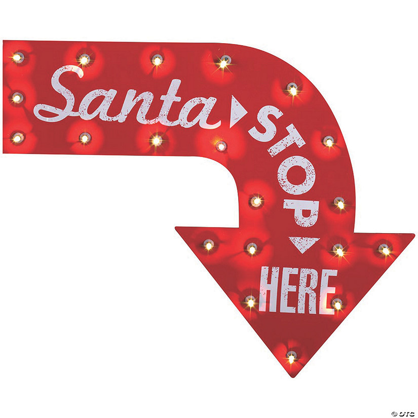 Santa&#8217;s Here Vintage Sign Wall Decoration Image