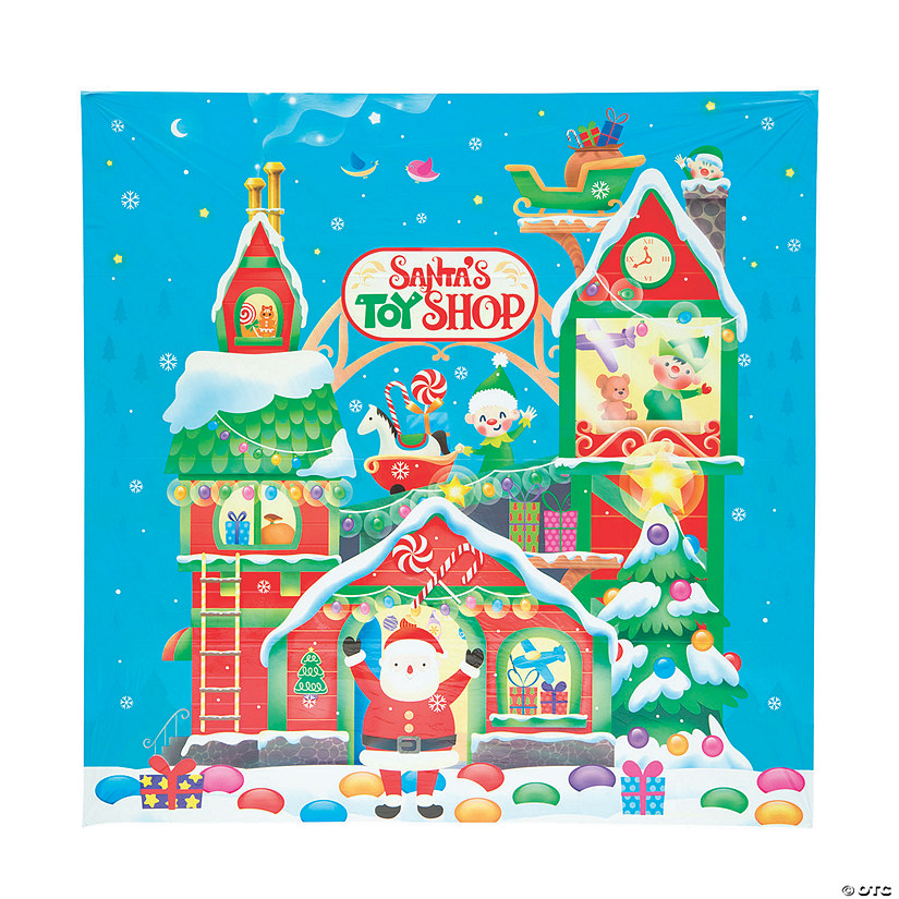 Santa Toy Shop Backdrop Image