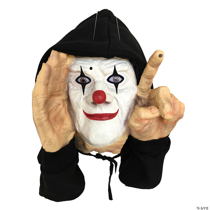 Scary Peeper Tapping Clown Halloween Decoration Image