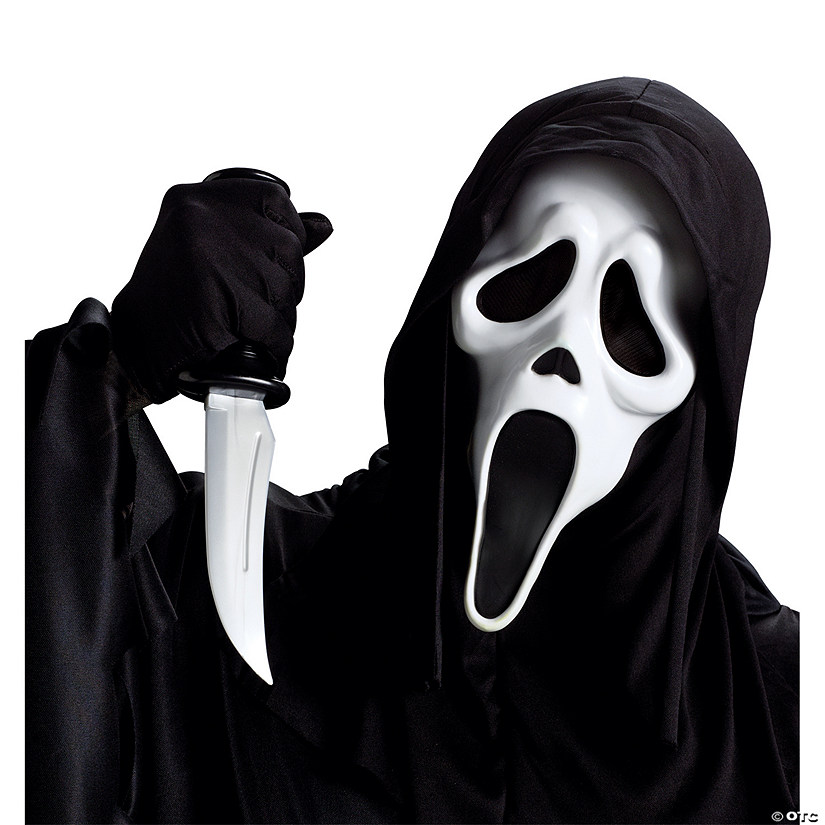 Scream Ghost Face Mask with Knife Image