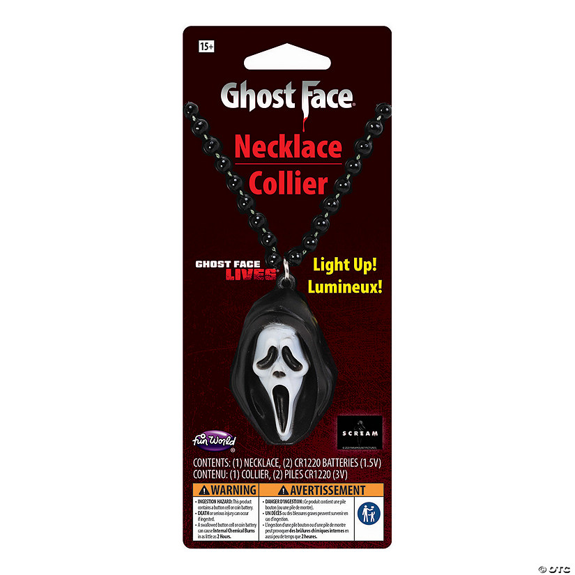 Scream&#8482; Ghost Face<sup>&#174;</sup> Light-Up Necklace Costume Accessory Image