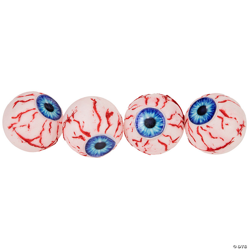Set of 4 Bloodshot Eyeballs Halloween Decorations 2" Image