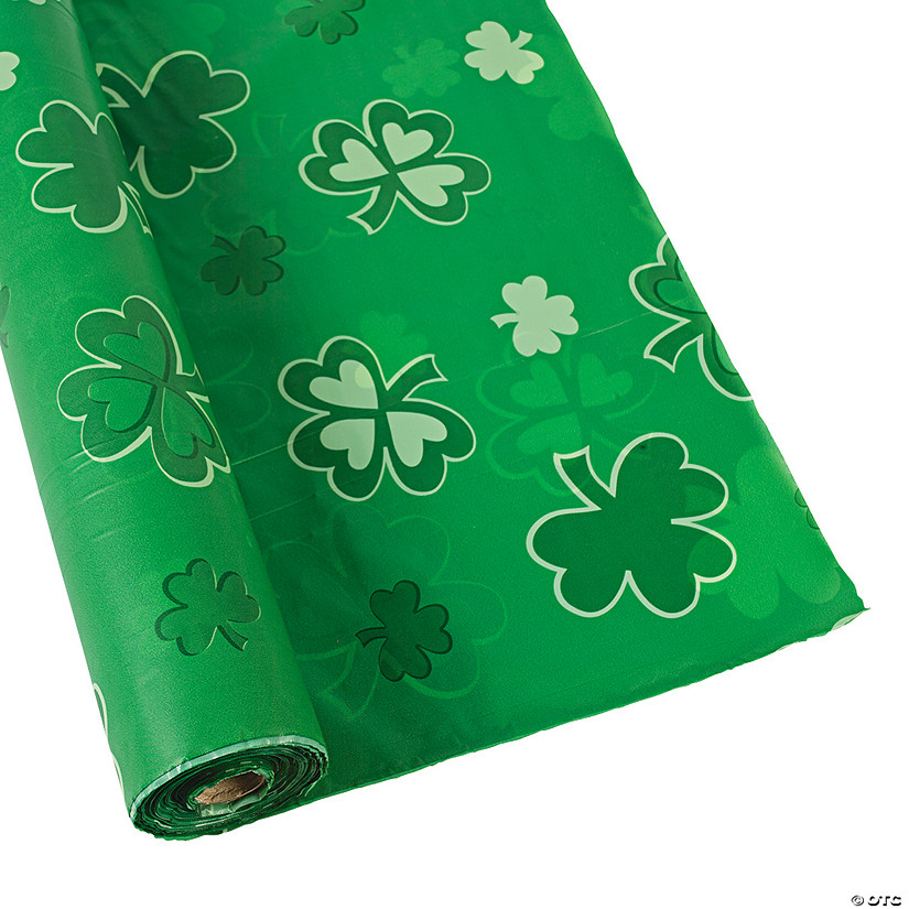 Shamrocks Plastic Tablecloth Roll Image