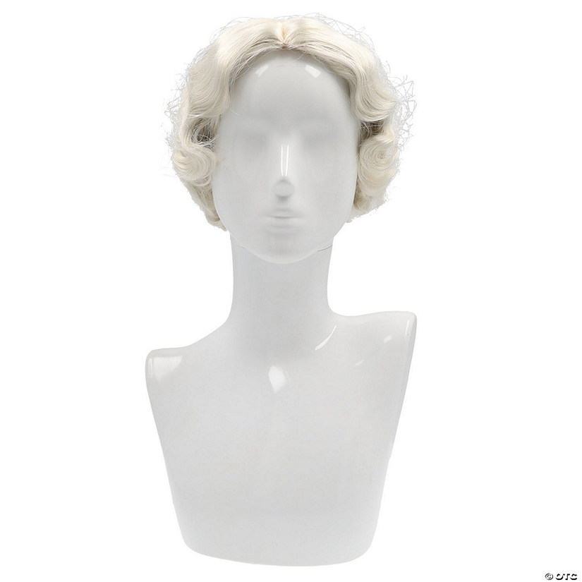Short-Haired Finger Wave Wig - White 60 Image