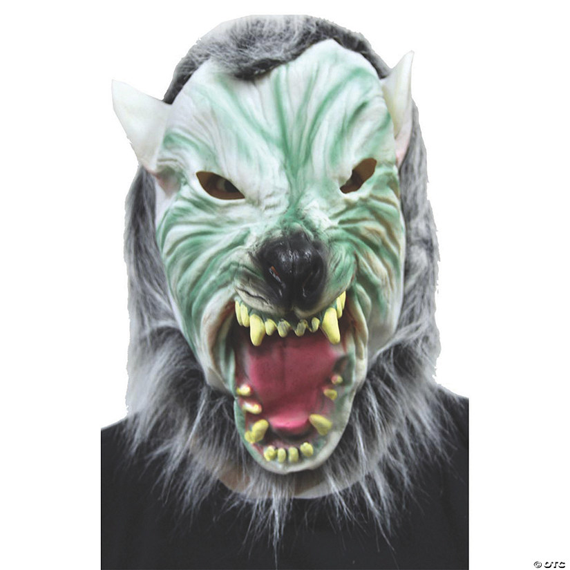 Silver Wolf With Hair Mask Image