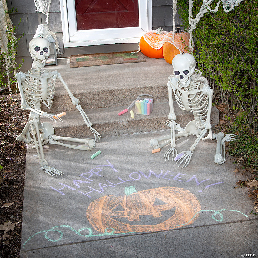 Skeleton Sidewalk Art Halloween Decorating Kit - 22 Pc. Image