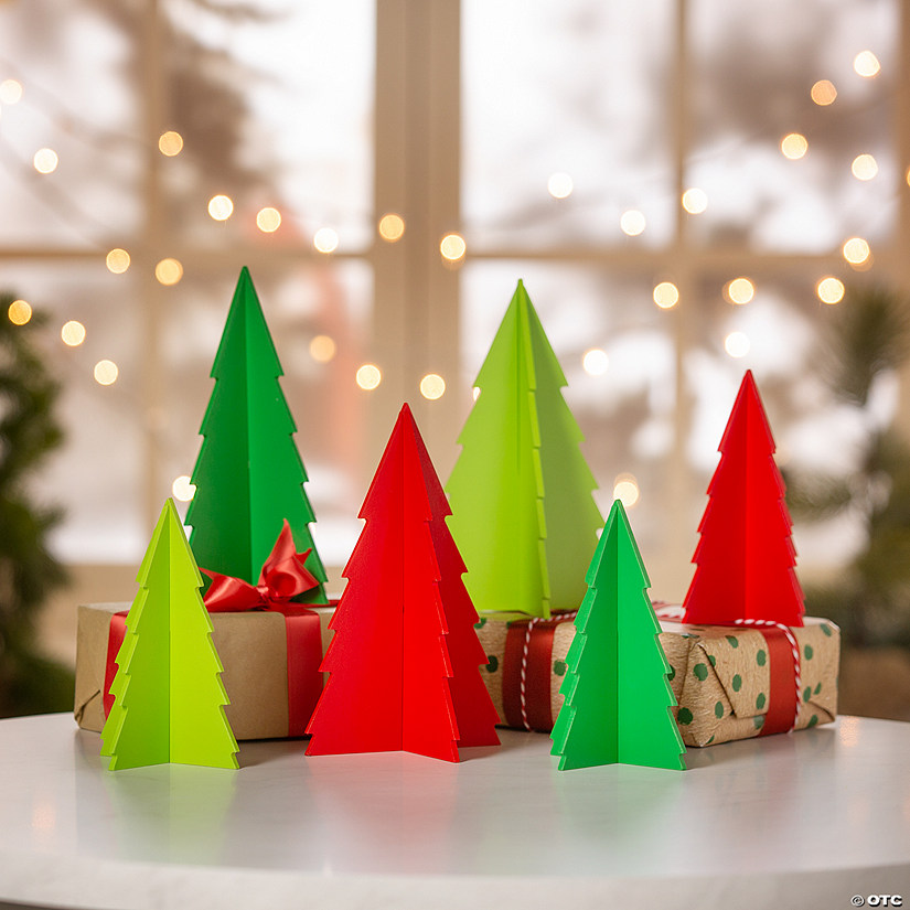 Slotted Christmas Tree Tabletop Decorations - 6 Pc. Image