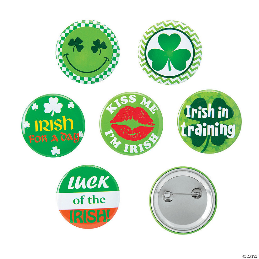 St. Patrick’s Day Buttons - 12 Pc. - Discontinued