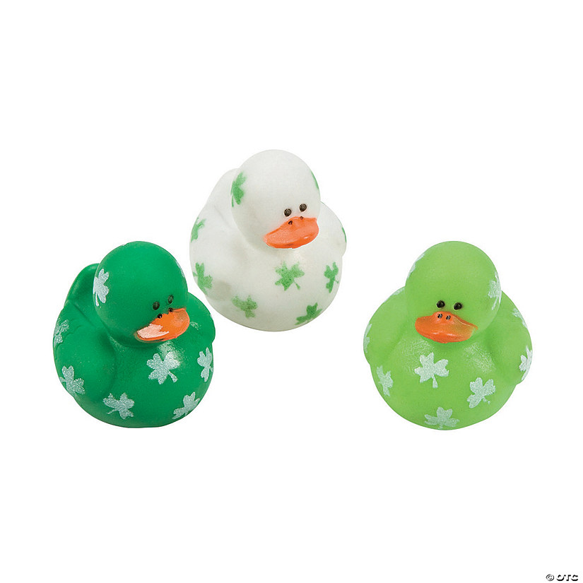St. Patrick's Day Mini Shamrock Rubber Ducks - 24 Pc. Image