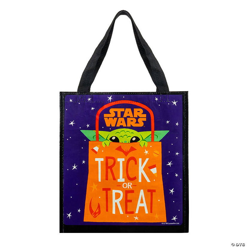 Star Wars&amp;#8482; Grogu Trick or Treat Fabric Halloween Treat Bag Image