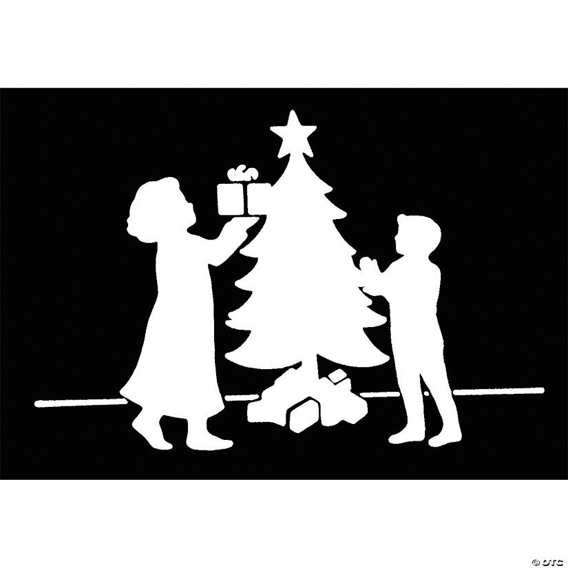 Stencil Christmas Tree Family Image