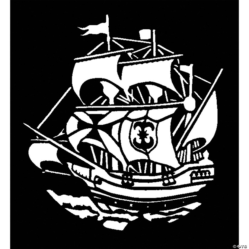 Stencil Sailing Ship, Early American Image