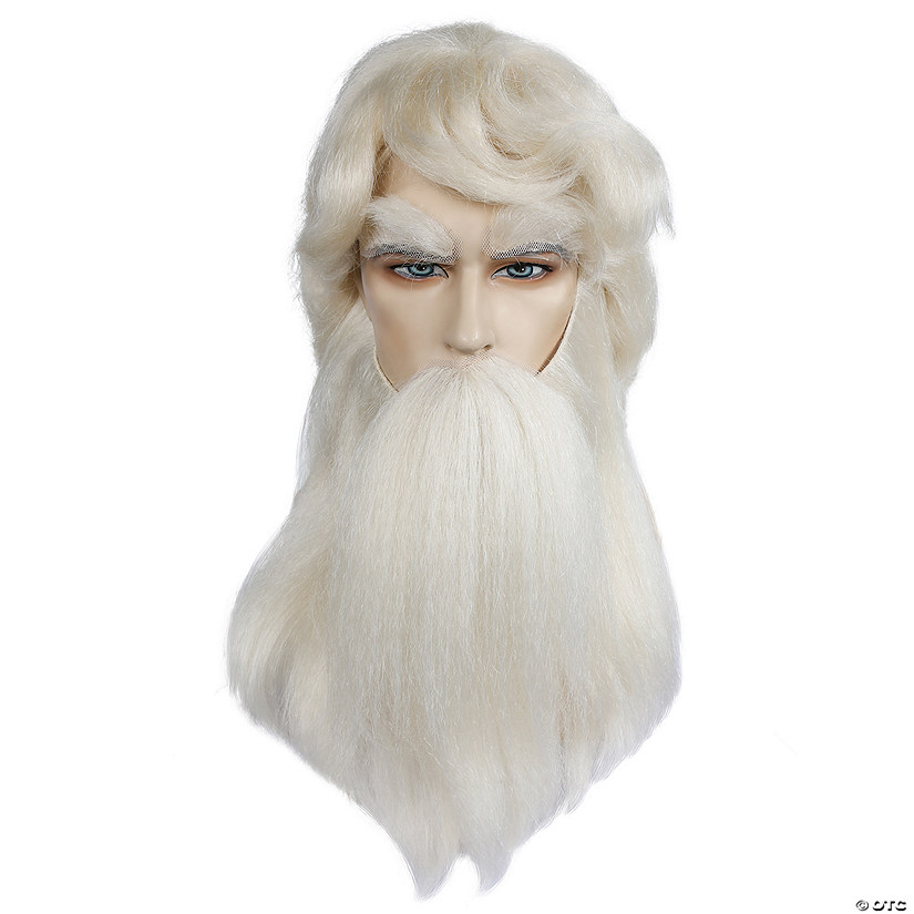 Straight Yak Natural Fiber Santa Wig & Beard Set Image
