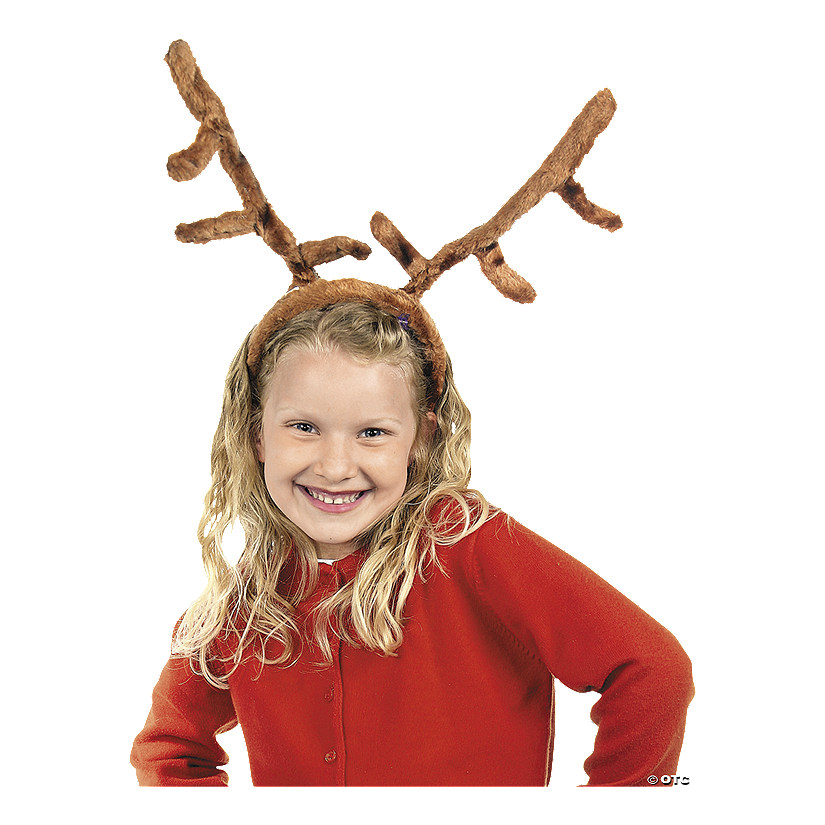 Stuffed Reindeer Antlers Headbands - 12 Pc. Image