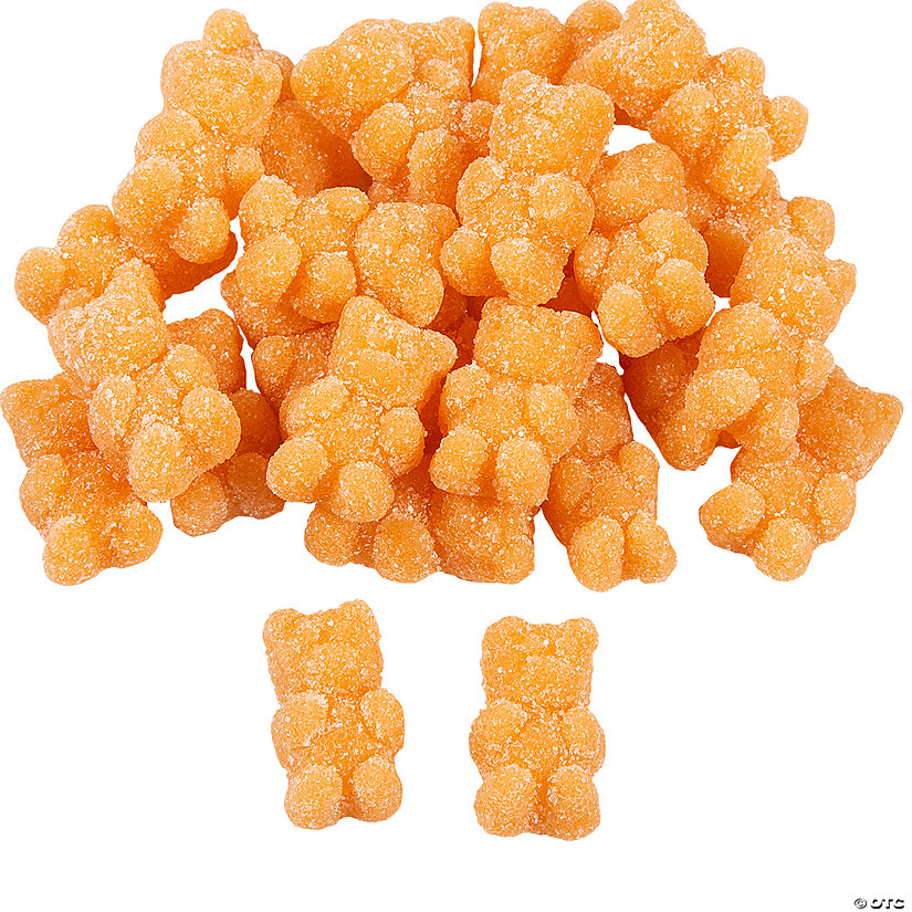 Sugar Coated Tangerine Gummy Teddy Bear Candy - 100 Pc. Image
