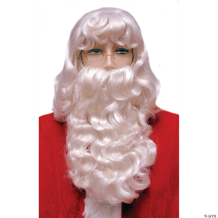 Super Deluxe Extra Large Santa Wig And Beard Set Image