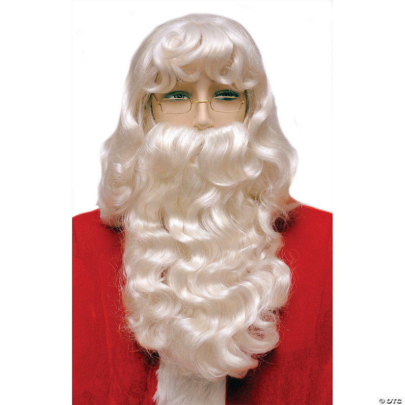 Super Deluxe Santa Wig And Beard Set 002 Image
