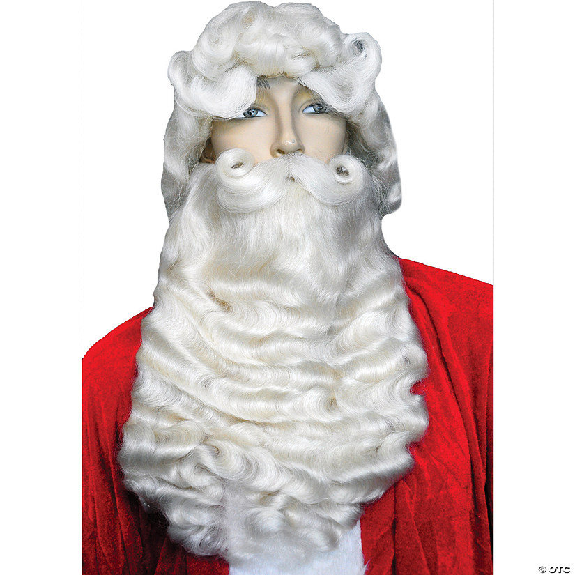 Super Deluxe Yak Santa Wig & Beard Set with Separate Mustache Image