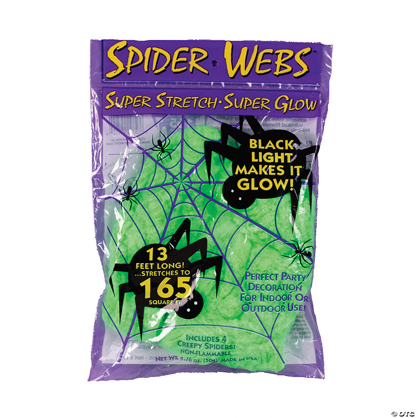Super Stretch Glowing Green Spider Web Decoration Image