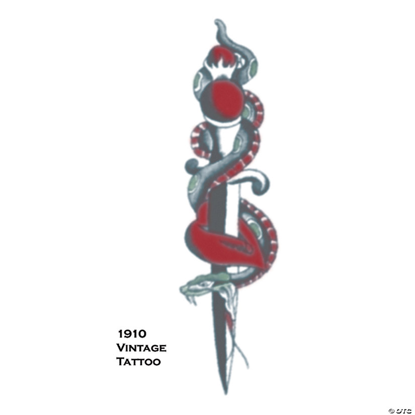 Tattoo Vintage Snake With Dagger Image