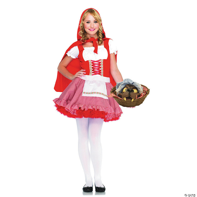 Teen Girl&amp;#8217;s Lil&amp;#8217; Miss Red Riding Hood Costume Small Medium 10-12 Image