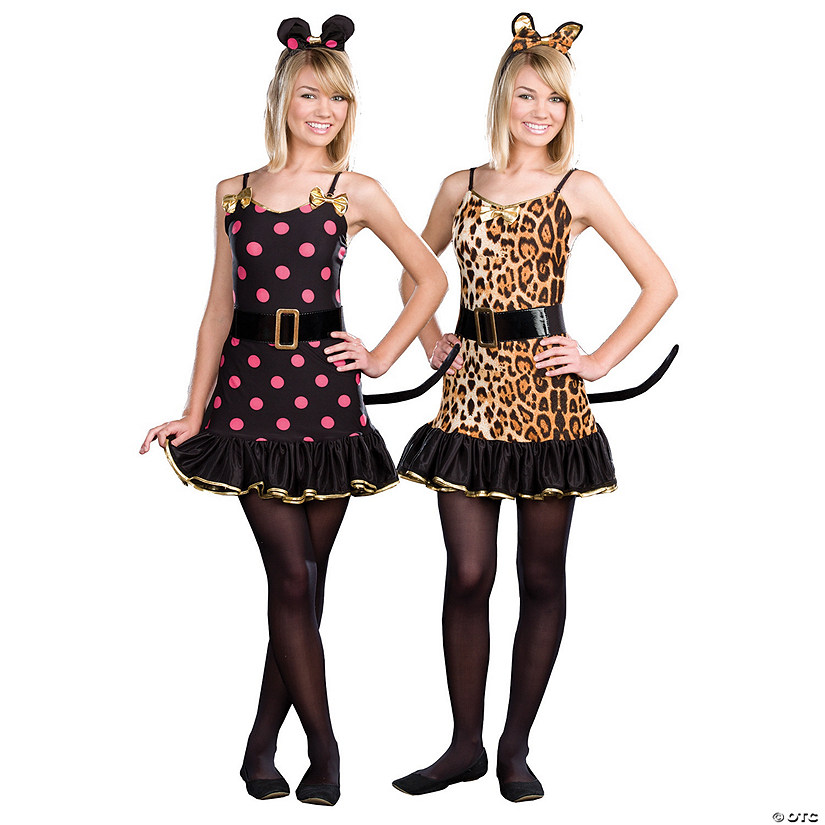 Teen Girl's Cat & Mouse Reversible Costume Image