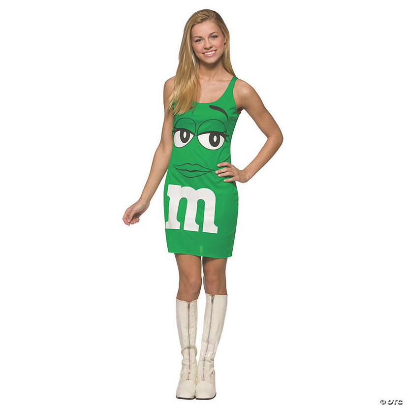 Teen Girl's Green M&M's&#174; Tank Dress Costume - Teen 14-16 Image