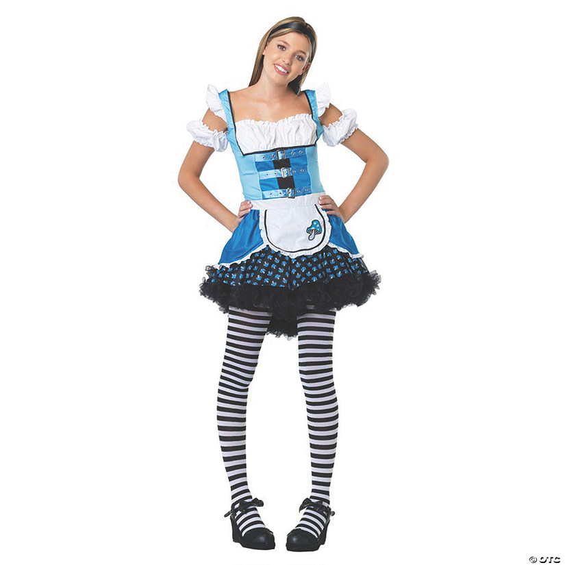 Teen Girl's Mushroom Alice Costume Small Medium 10-12 Image