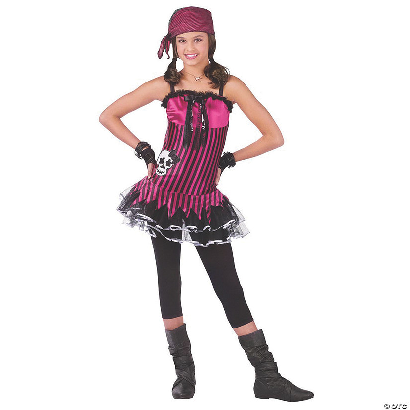 Teen Girl's Rockin' Skull Pirate Costume - Standard Image