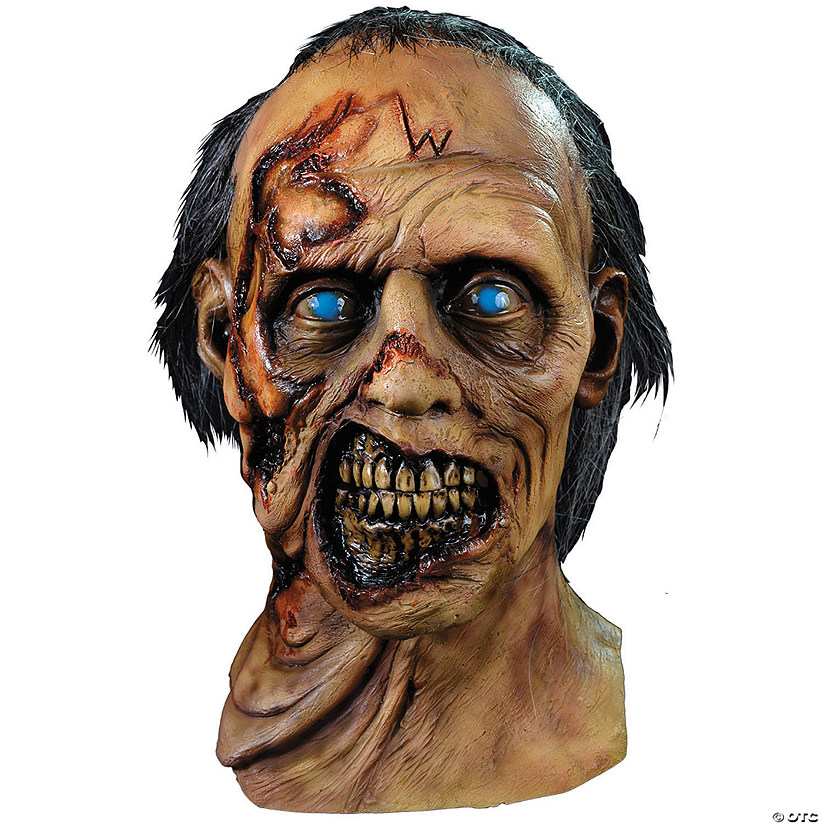 The Walking Dead&#8482; W Walker Overhead Latex Mask with Hair - One Size Image