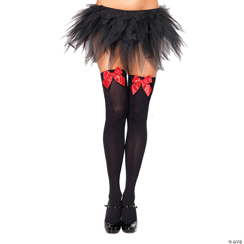Thigh High Stockings With Bow Image