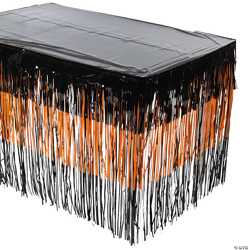 Tiered Halloween Fringe Plastic Table Skirt Image