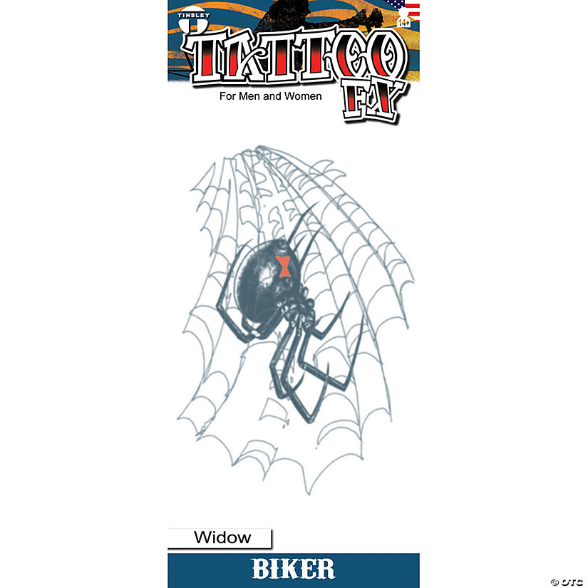 Tinsley Transfers Biker Widow Temporary Tattoo Image
