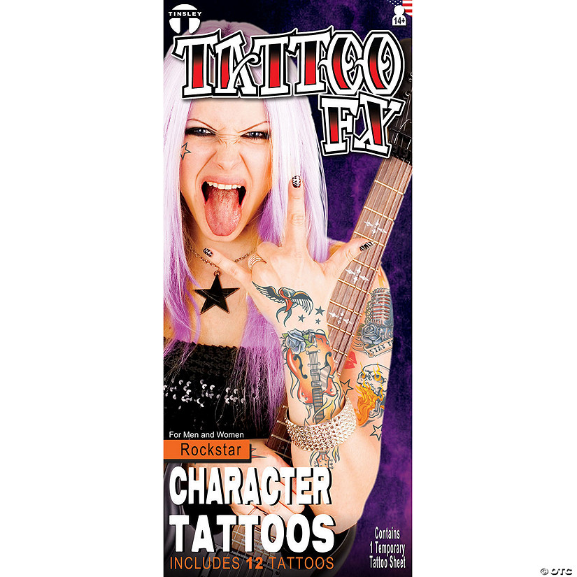 Tinsley Transfers Character Rock Star Temporary Tattoos Image