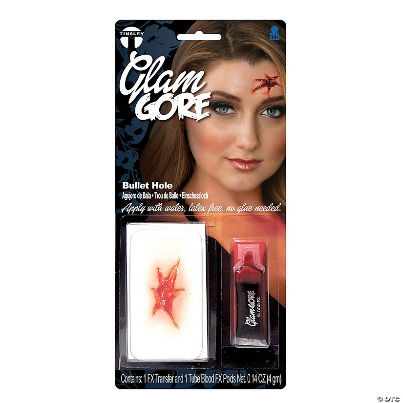 Tinsley Transfers Glam Gore Bullet Hole 3D FX Transfer Prosthetic Image