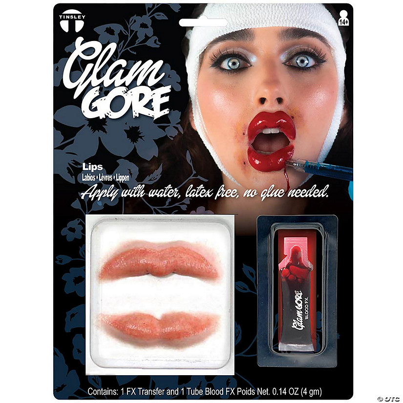 Tinsley Transfers Glam Gore Lips 3D FX Transfer Prosthetic Image