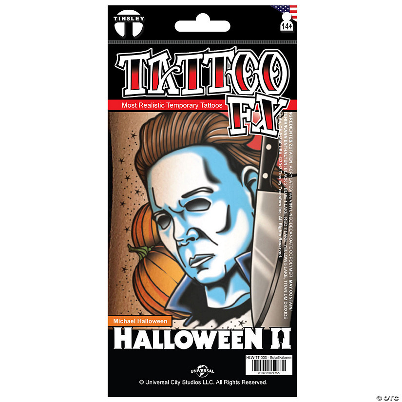 Tinsley Transfers Halloween II&amp;#8482; Michael Halloween Temporary Tattoo Image