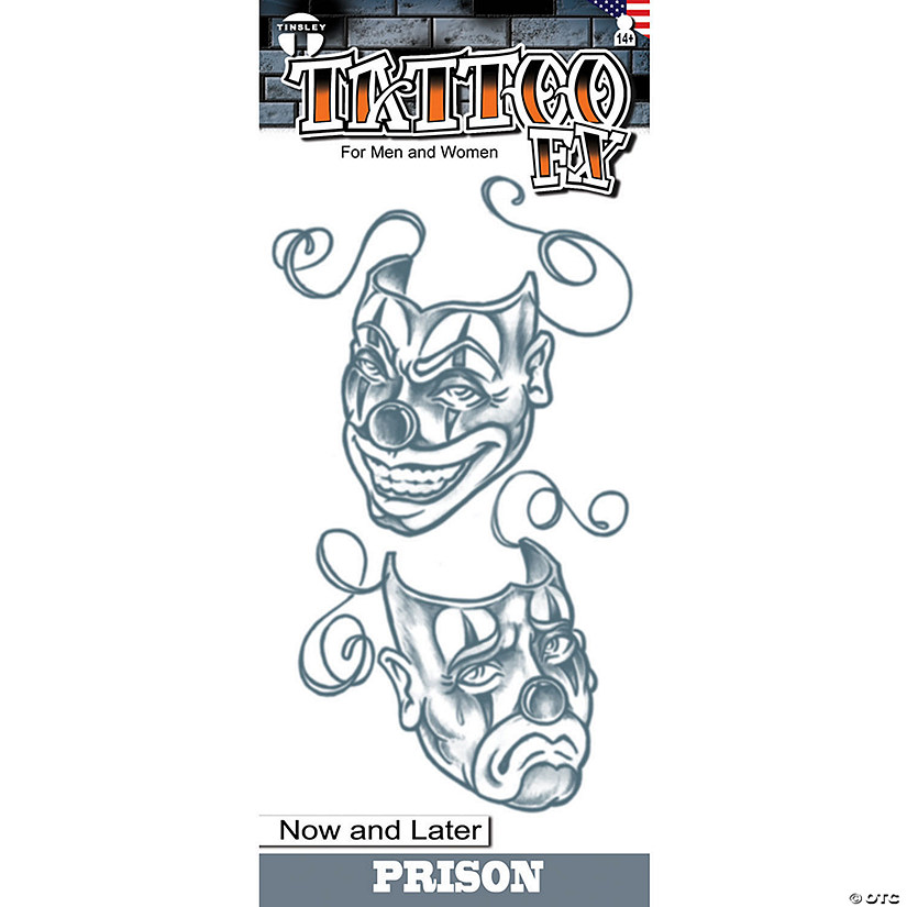 Tinsley Transfers Prison Now &amp; Later Temporary Tattoo Image