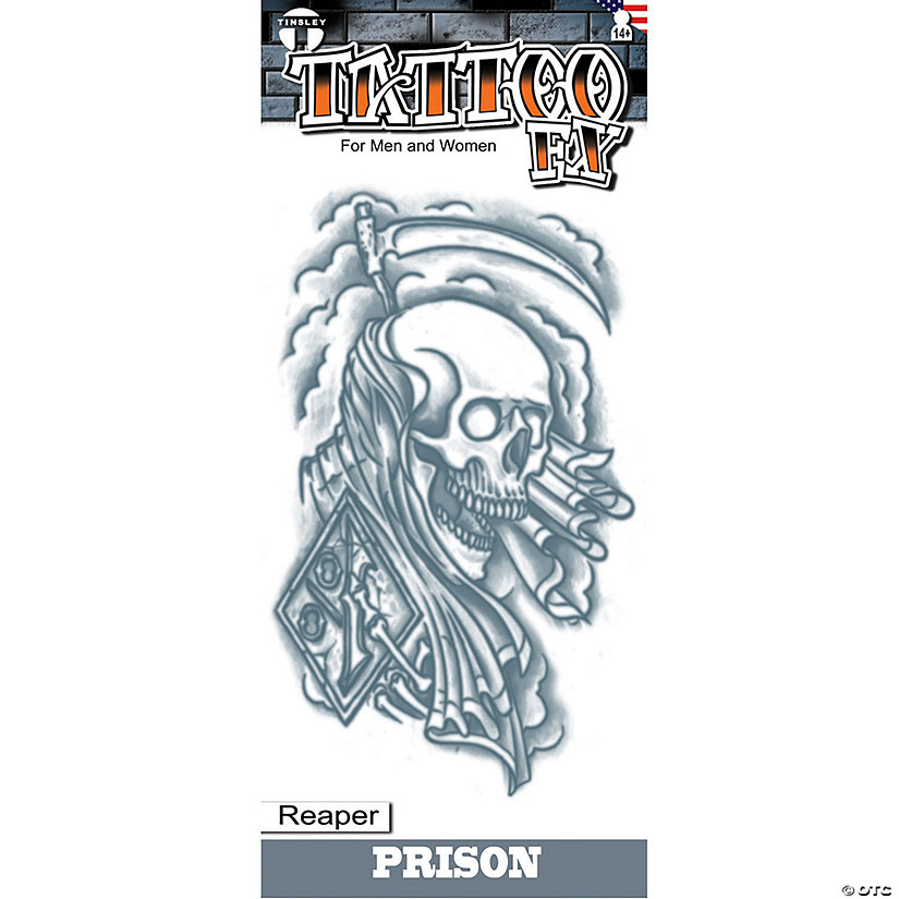 Tinsley Transfers Prison Reaper Temporary Tattoo Image