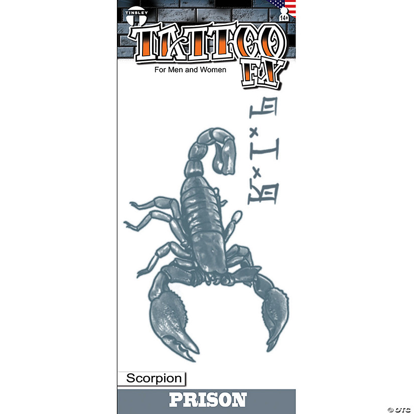 Tinsley Transfers Prison Scorpion Temporary Tattoo Image