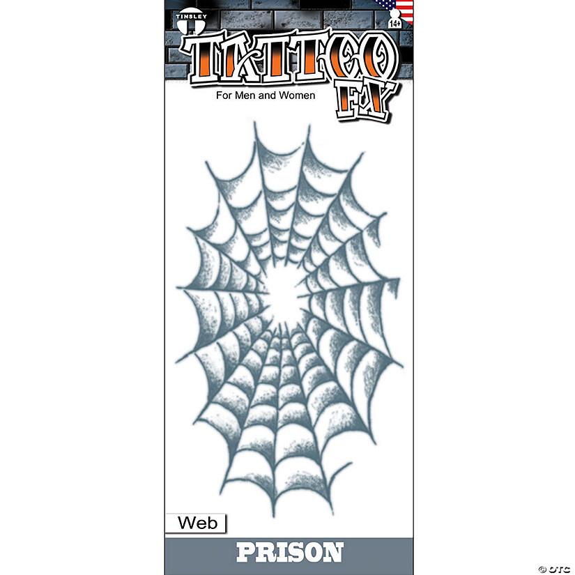 Tinsley Transfers Spider Web Temporary Tattoo Image
