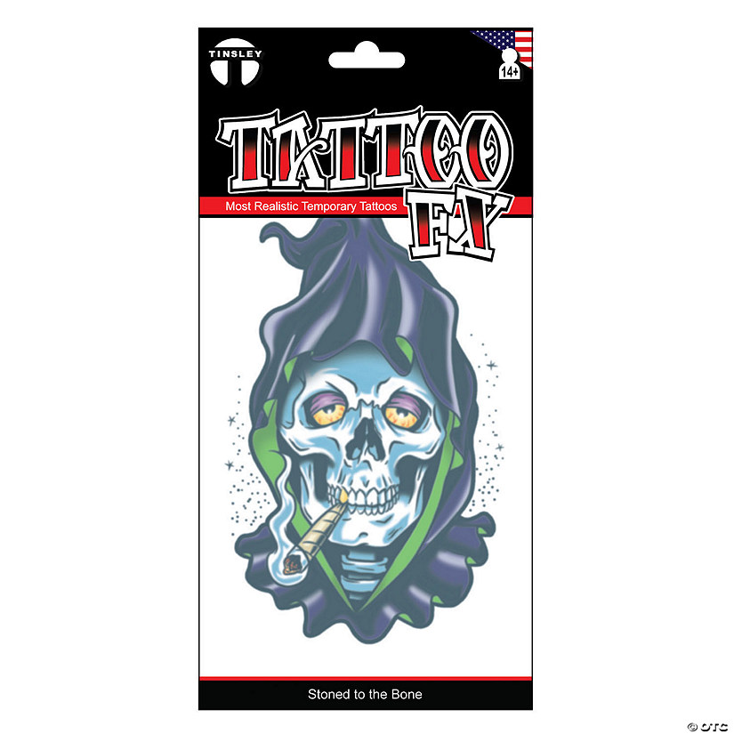 Tinsley Transfers Stoned to the Bone Temporary Tattoo Image